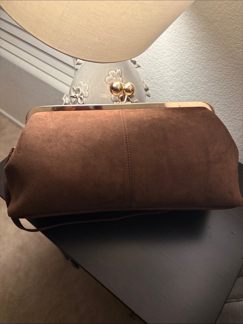 Elegant Brown Target kiss lock bag
